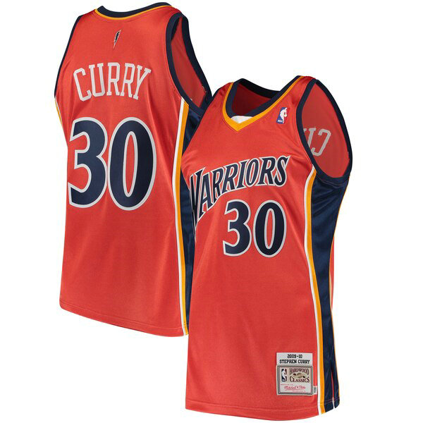 Maillot Golden State Warriors Homme Stephen Curry 30 2009-2010 Orange